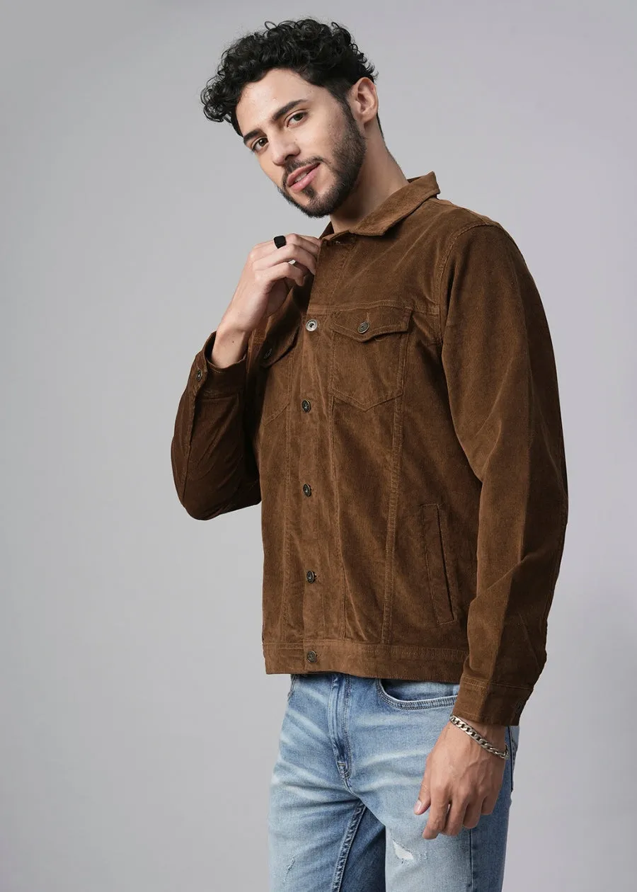 Teddy Lined Corduroy Jacket - Tan