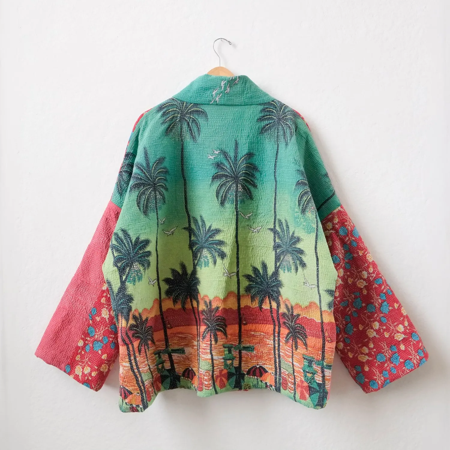 XXL Pink and green tropical scene Anoushka Jacket LM086